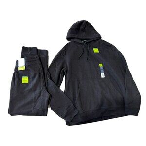 NWT Tek Gear Hoodie and Jogger set  Womens  Black Ultrasoft Fleece Pocket Size M